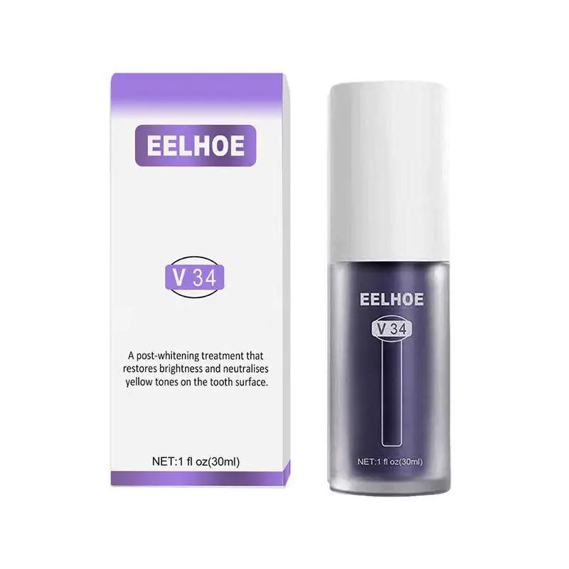 V34 Roxo Creme Dental para Gengivas de Dentes, Clareamento, Respiração Fresca, Clareamento, Remove Mancha, Reduzir Amarelecimento, Oral, K3D5, 30ml