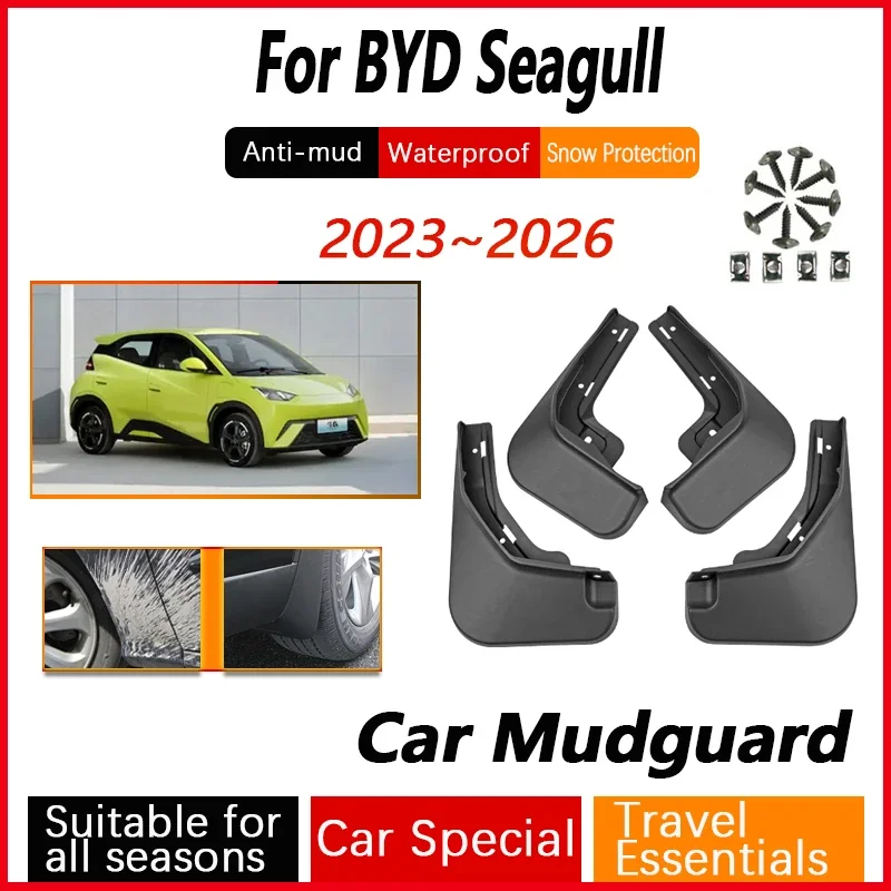 

Car Mud Fender For BYD Seagull Dolphin Mini 2023 2024 2025 2026 Anti-splash Mudguards Front Rear Guards Mudflap Auto Accessories