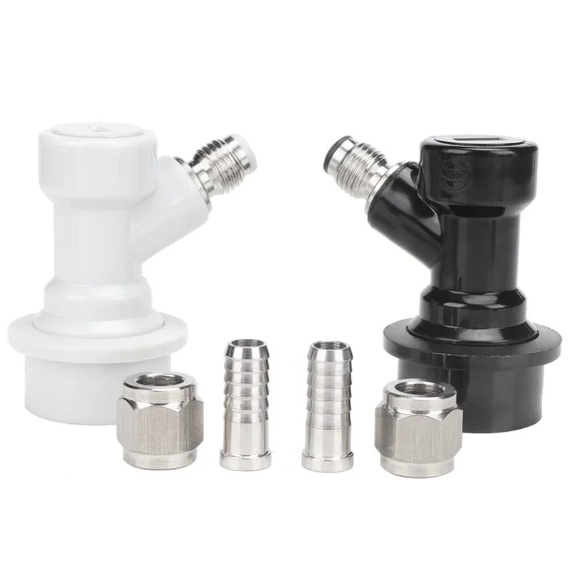 

4PCS Threaded Ball Lock Keg Fittings Plastic Connector With Adapter Clamp