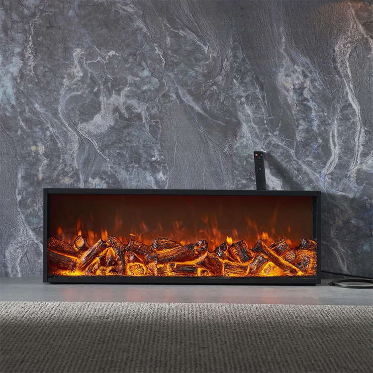 72 Inch Built-in Electric Fireplace Heater with 3-Sided Glass LED Decor Indoor Use Household