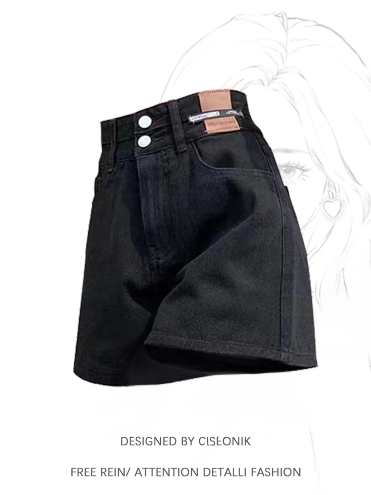plus Size Women's Sweet Spicy Denim Shorts High Waist Loose Wide Leg A-Line Hot Pants Trendy Spring Autumn Jeans Shorts