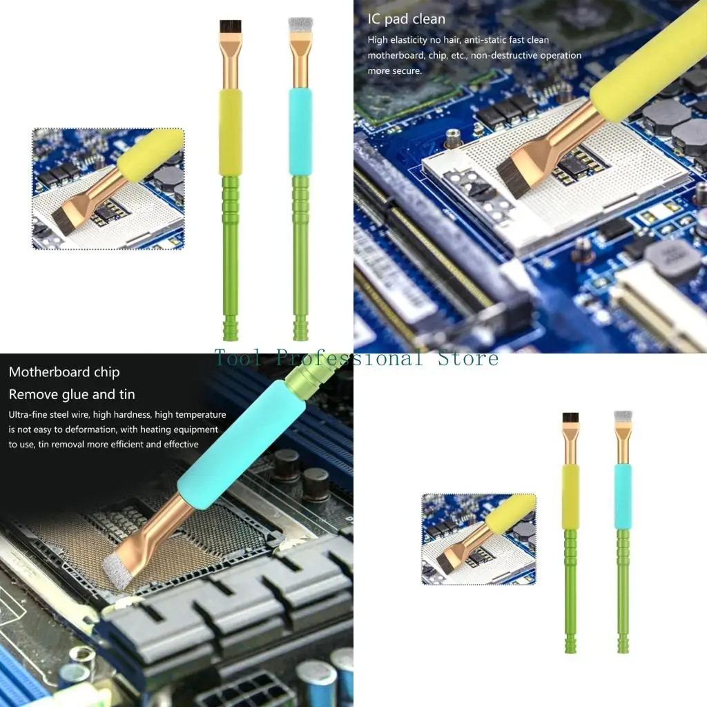 57QF 2PCS Motherboard IC -Tastaturen für Computerkopf ESD Reinigungsreinigung Safer Pinselwerkzeugschaltungsplatine