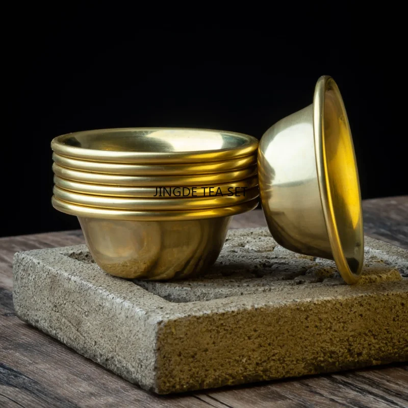 Brass Tibetan Style Bowl Decorative Plate Table Buddhist Supplies Copper Meditation Cup Living Room Decoration
