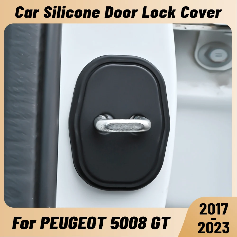 

For PEUGEOT 5008 GT 2017-2023 Car Door Shock Absorber Door Lock Protector Silicone Auto Door Lock Latches Cover Accessories