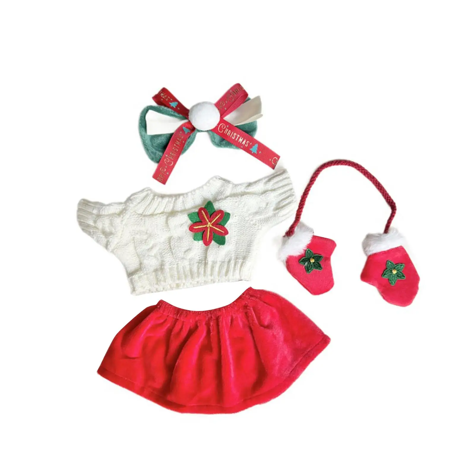 Maglione per bambola di pezza con gonna, abbigliamento, costumi di moda, fai da te Crea le tue bambole con accessorio per capelli per bambole da 38 cm