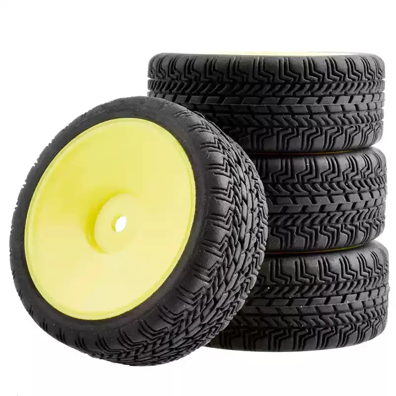 4Pcs/ Set RC RV 1:10 Racing Tyre FW06 TT02 Grip Soft Tire Plastic Wheel Hub Child Modification Toy