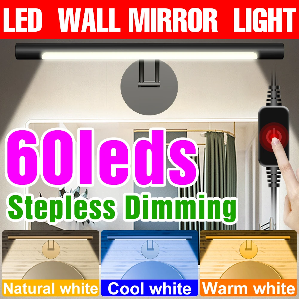 

Makeup Mirror Light Hanging LED Makeup Mirror Bulb Dressing Table Mirror Lamp Hollywood Vanity Bulb Portable Cosmetic Wall Light