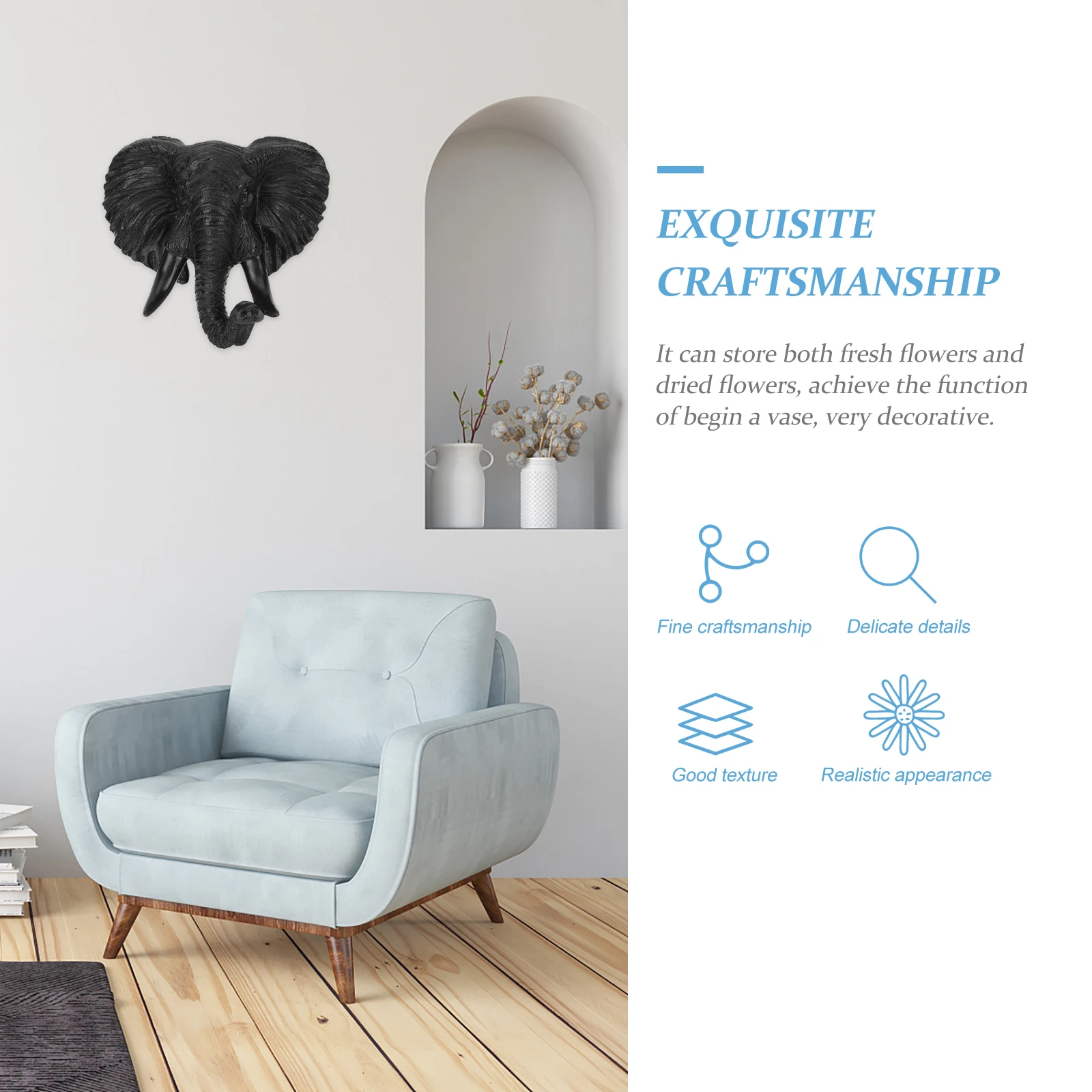 

Large Resin Animal Head Wall Decor Unique Simulation Wolf Art for Living Room Bedroom Home Gallery Indoor Wall Hanging Ornament