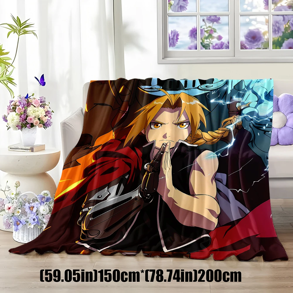Fullmetal Alchemist  Flannel Blanket Warm Soft Halloween Christmas Couch Warm Cozy Decorative Decor Gift for All Season