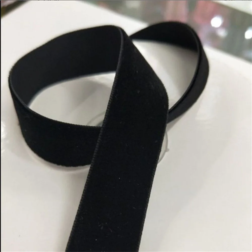 25mm Single Face Black Velvet Ribbon for Handmade Gift Bouquet Wrapping Supplies Home Decoration Christmas Tape Not elastic