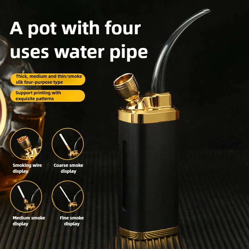 

Высококачественная четыре водопроводная труба с двойной фильтрацией, фильтрующими тонкими сигаретами в мешочке для кальяна, мундштуке и аксессуарах для кальяна.