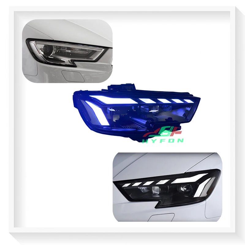 

BR For A3 2017-2019 Upgrade RS5 Style Matrix Full LED Headlight Assembly Dual Lens Streamlight Turn Signal Plug & Play