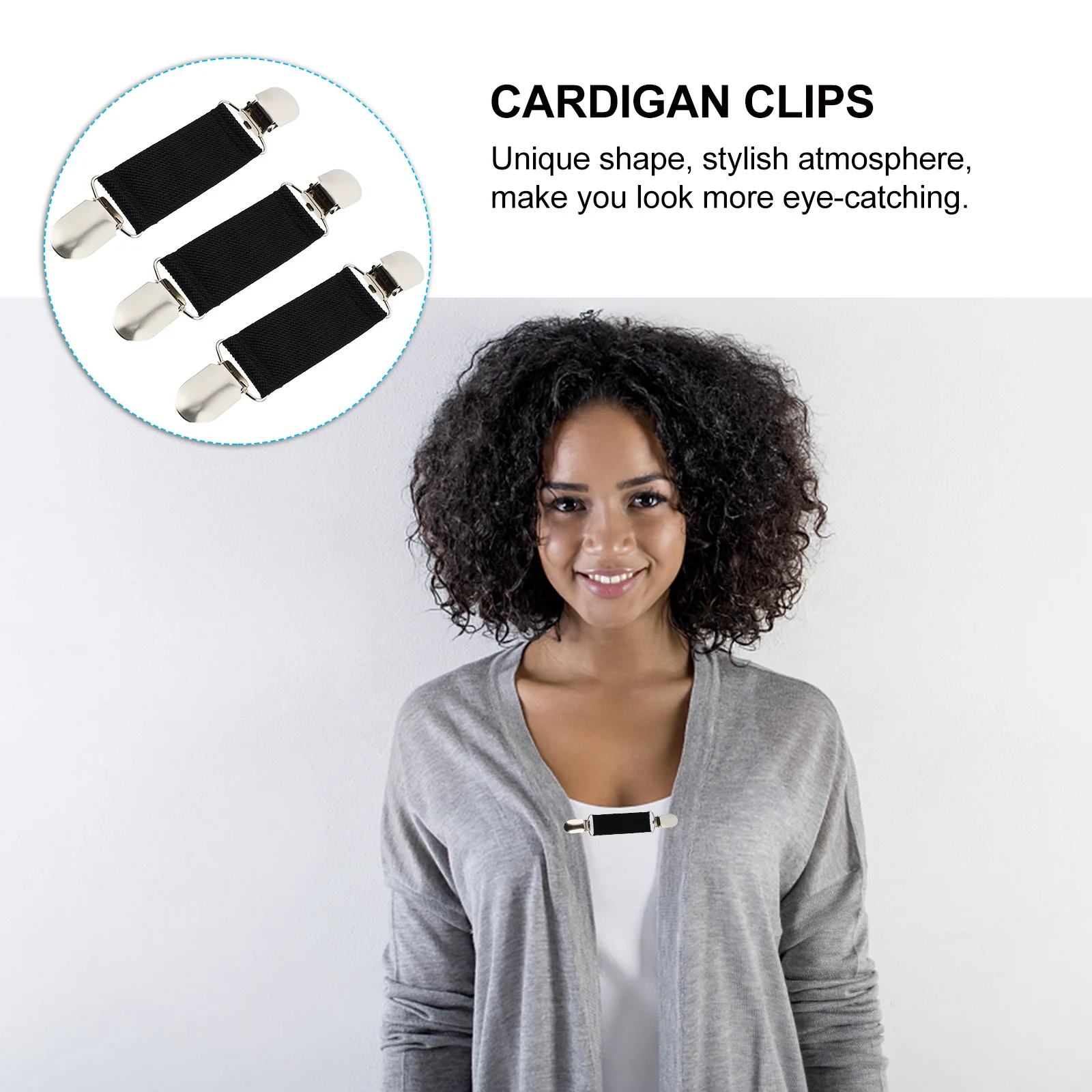 

3pcs Anti-Slip Cardigan Clips High-Quality Metal Alloy Clasps For Women Sweater Shirt Collar Fasteners Delicate Scarf Pins Retro