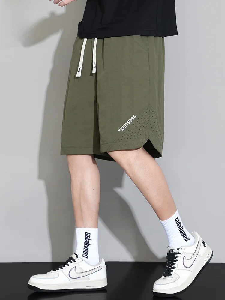 

Rn Ice Silk orts мужские летние тонкие спортивные свободные повседневные дышащие брюки средней длины пять четвертей молодежная повседневная одежда