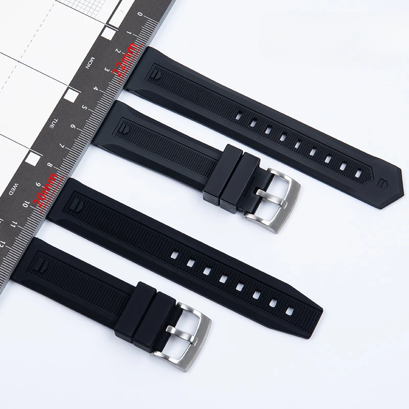 For TAG Heuer Silicone Rubber Accessories 22mm Diving Series Outdoor Sports Adventure Solid Stainless Steel Buckle Watchband