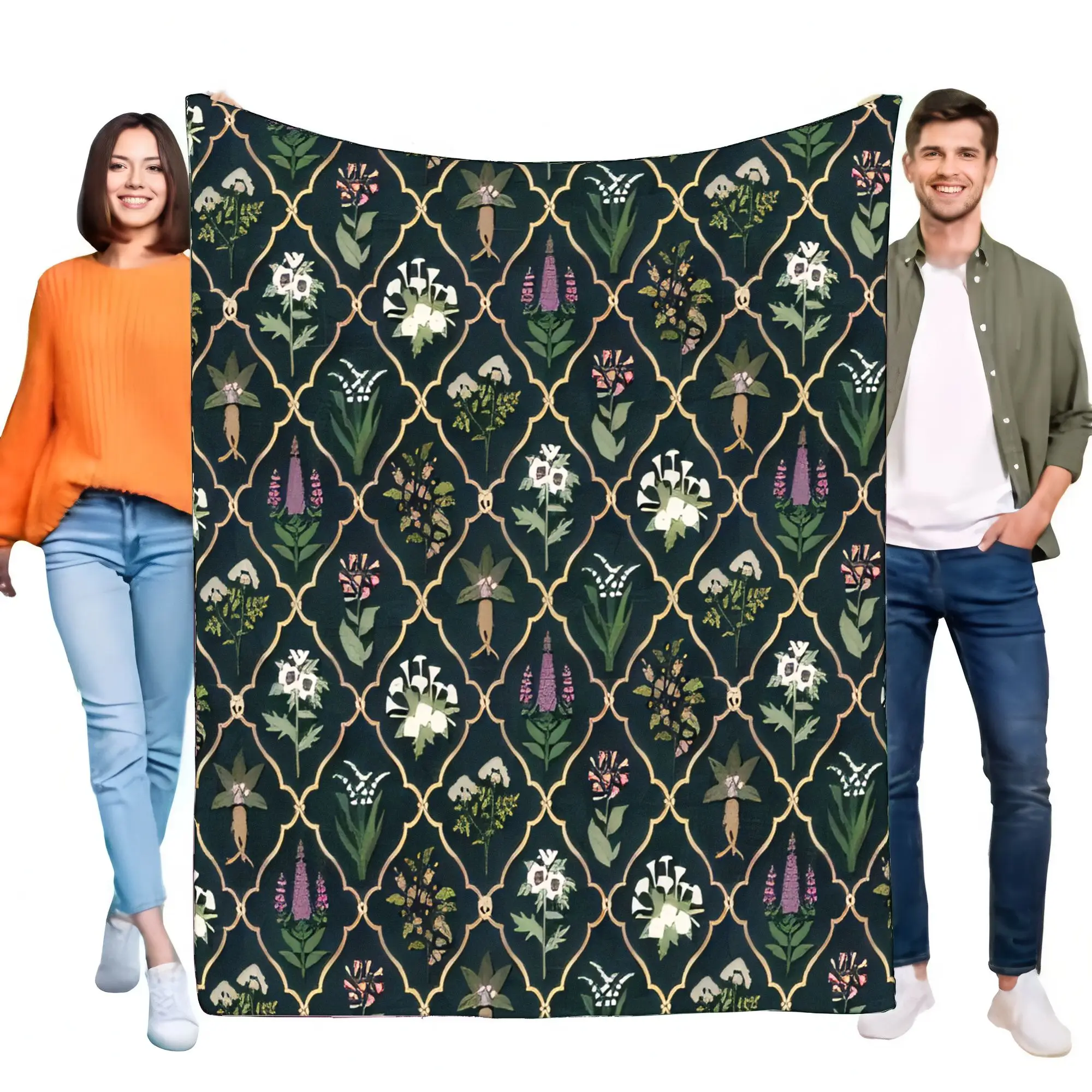 Floral Pattern Throw Blanket Soft Lightweight Cozy Bed Sofa Decor Perfect for Home or Outdoor Use Stylish Gift Idea for All Occa