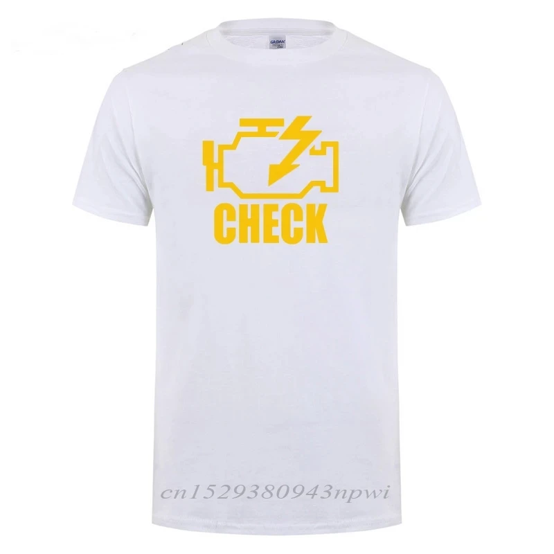 Mechanic Car repair check engine light T-shirt Fun birthday gift for man Dad Dad husband short sleeve cotton clothing