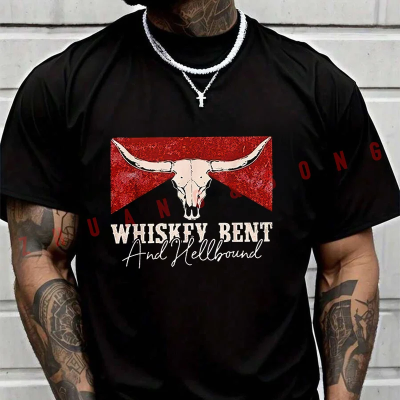 

Мужская футболка New Best Of Whiskey Bent And Hellbound, быстросохнущая футболка, однотонные черные футболки, летняя повседневная верхняя одежда