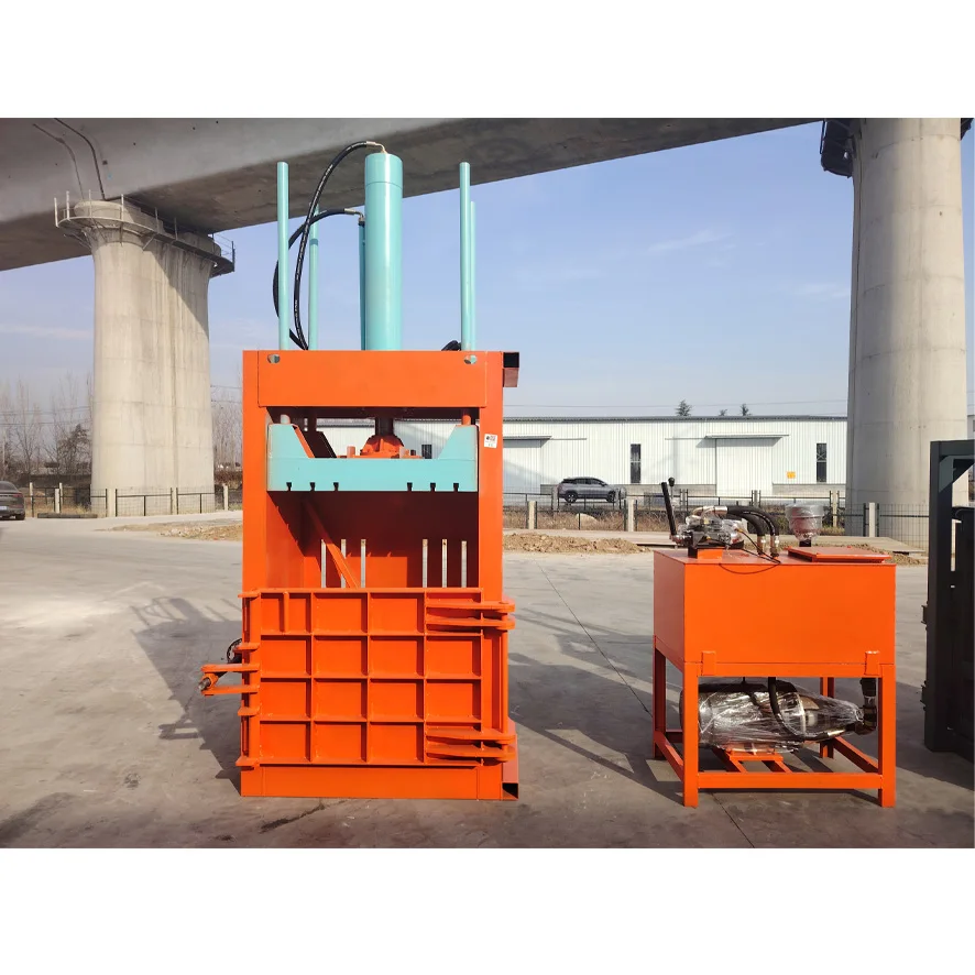 Motor de núcleo de cobre completo, cilindro de alta temperatura, empacadora vertical de residuos de embalaje exprés sin pérdida de presión