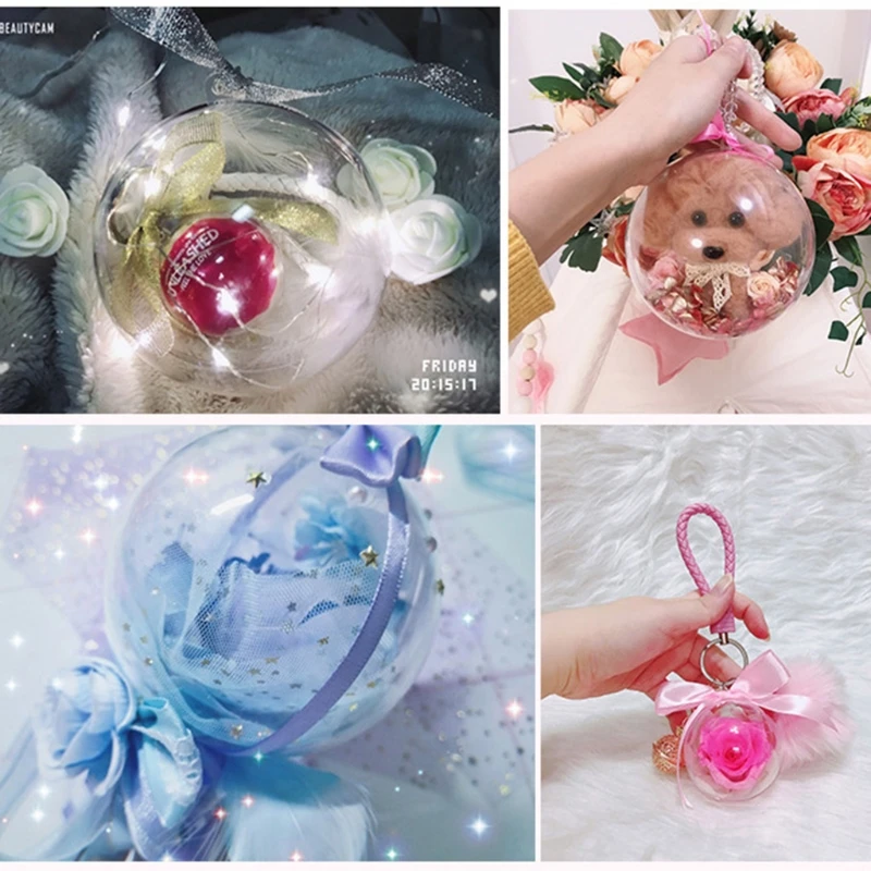 15pcs plastic hollow ball Christmas hollow ball decorations ball shopping mall for window transparent ball candy box