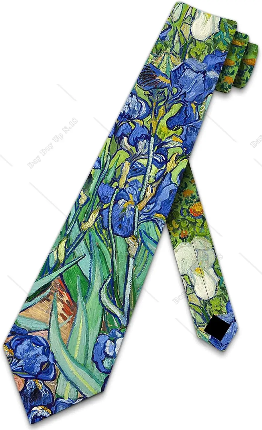 Blue Floral Art Ties Mens Van Gogh Irises Painting Necktie Men Tie Print One Size