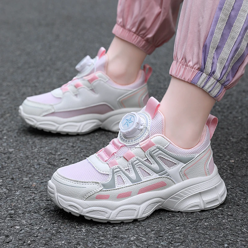 

Kids Mesh Light Running Shoes All Seasons Soft Buffer Boy Girl Flat Sports Walking Casual Teenage Tennis Jogging Basket Sneakers