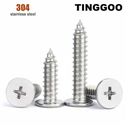 5/50pcs M2 M2.3 M2.6 M3 M3.5 M4 M5 M6 M8 CA304 Stainless Steel Cross Phillips Ultra Thin Flat Wafer Head Self-tapping Wood Screw