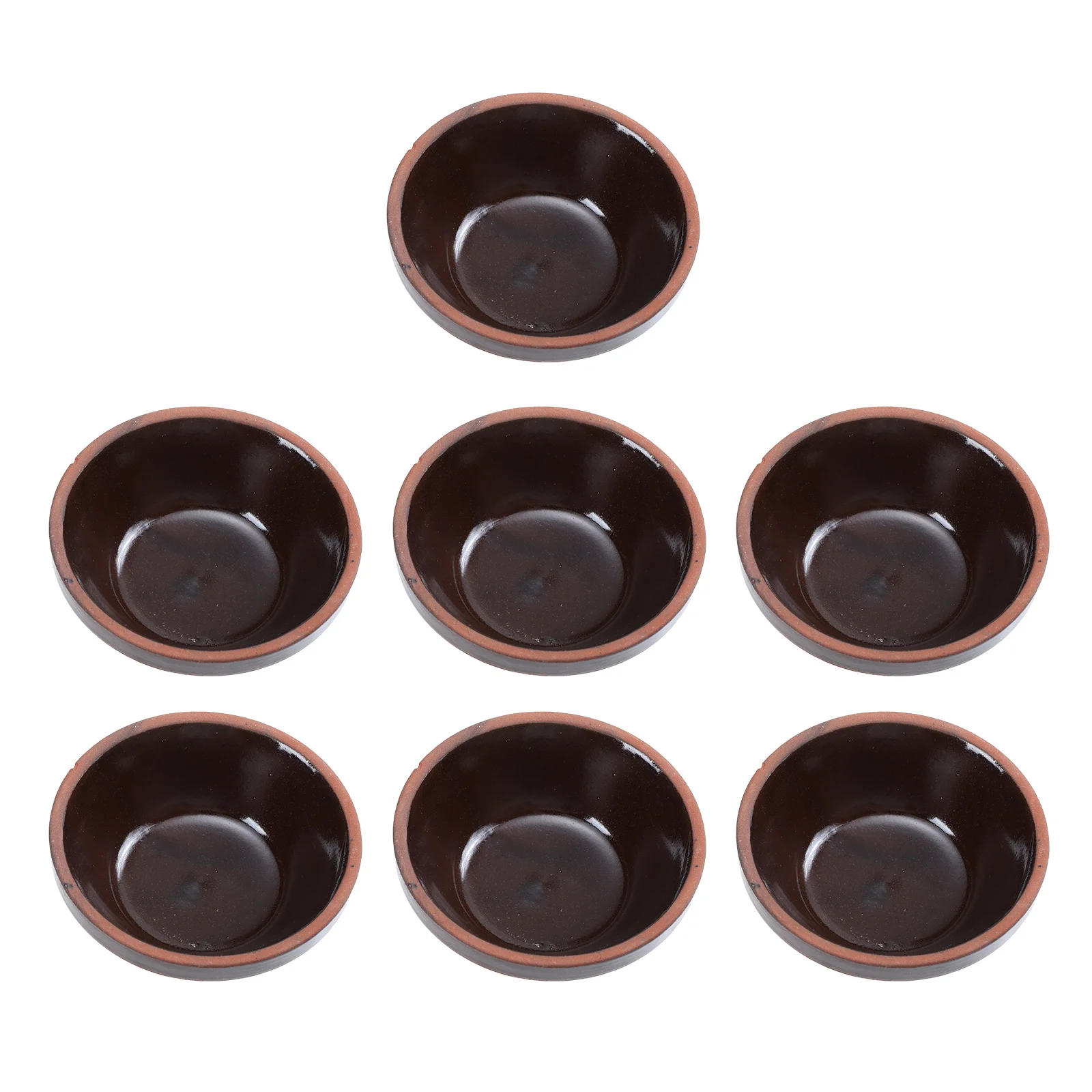 

7Pcs Steamed Egg Bowl Ceramic Soup Bowl Set Heavy Duty Non Deform Tableware for Home Hotel Restaurant Use Easy Clean Edging