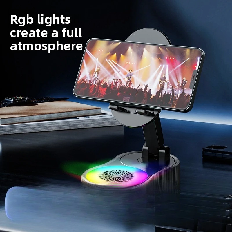 New Smart Bluetooth Speaker with Wireless Charging Stand 5 in 1 for Home Office Tablet