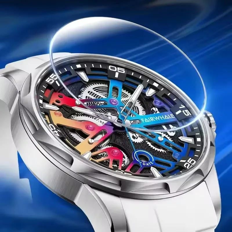 Mark Fairwhale 6620 Luxury Men's Automatic Mechanical Watch Waterproof Silicone Strap Night Light Sports and Leisure Men's Clock