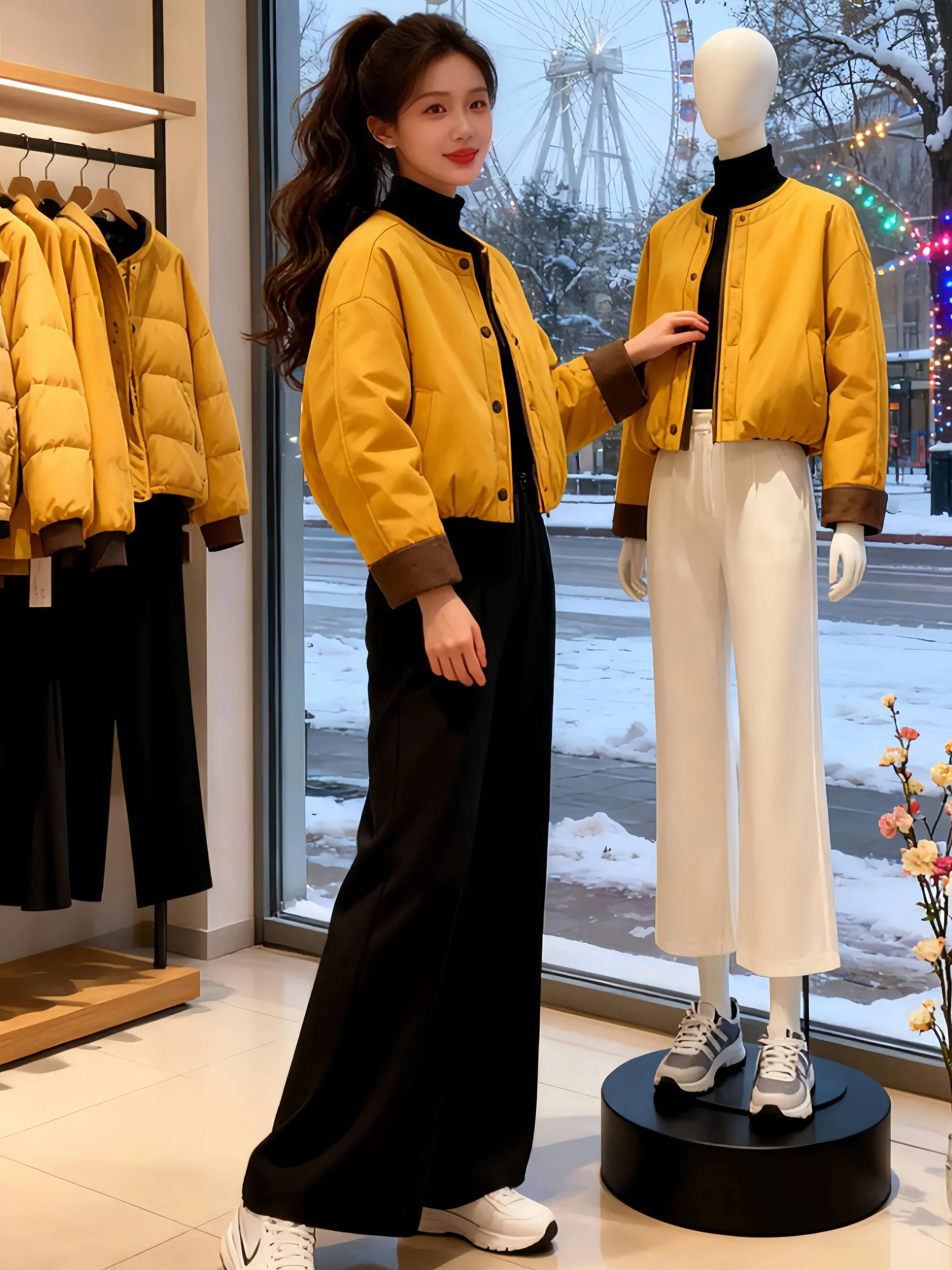 

Warm Fleece Lined Short Jacket Women's Winter Thickened Commute Korean Style Top Coat Cotton Clothes Online Exclusive