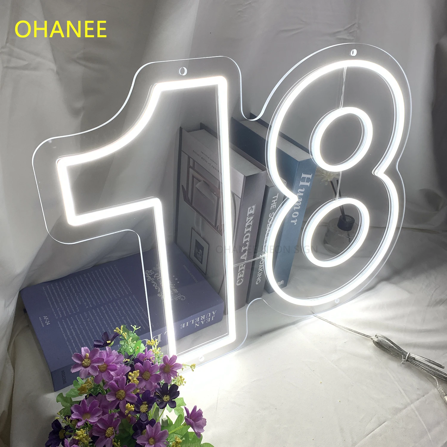 Number 18 Neon Sign 18th Custom Made Wall Lights Party Wedding Decor Shop Window Restaurant Birthday Decoration