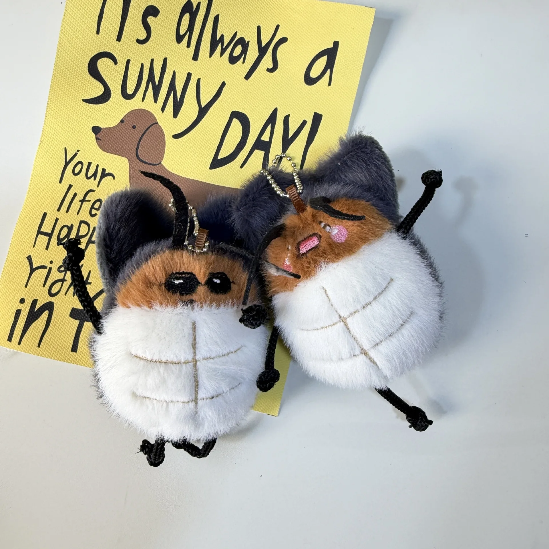 Cartoon Funny Cockroach Plush Toy Pendant Keyring Cute Simulation Insects Plush Stuffed Toy Bag Decor Keyring Birthday Gift
