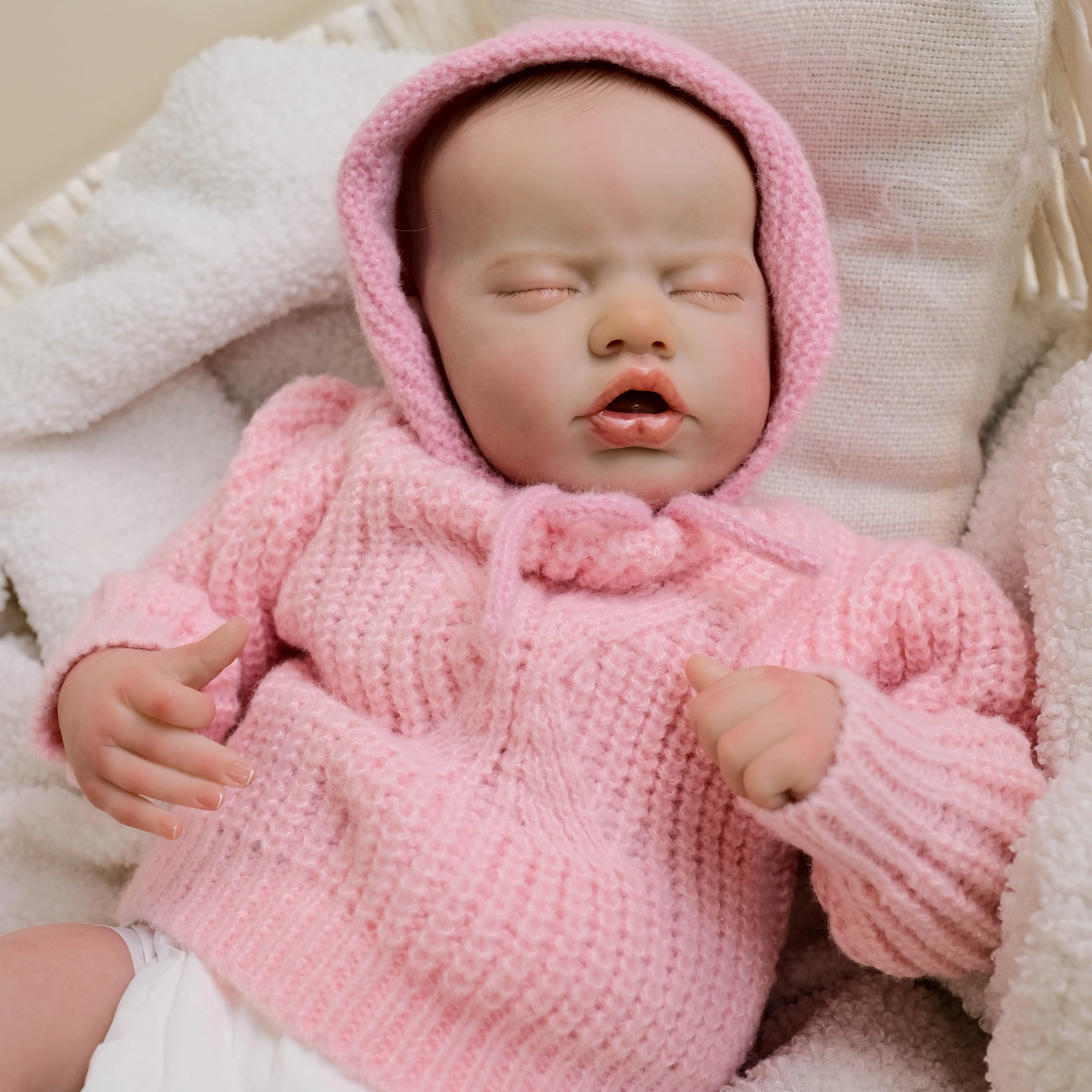 NPK 19-inch Reborn Baby Doll - Indie Handmade 3D Skin with Multiple Layers Painting Collectible Lifelike Art Doll