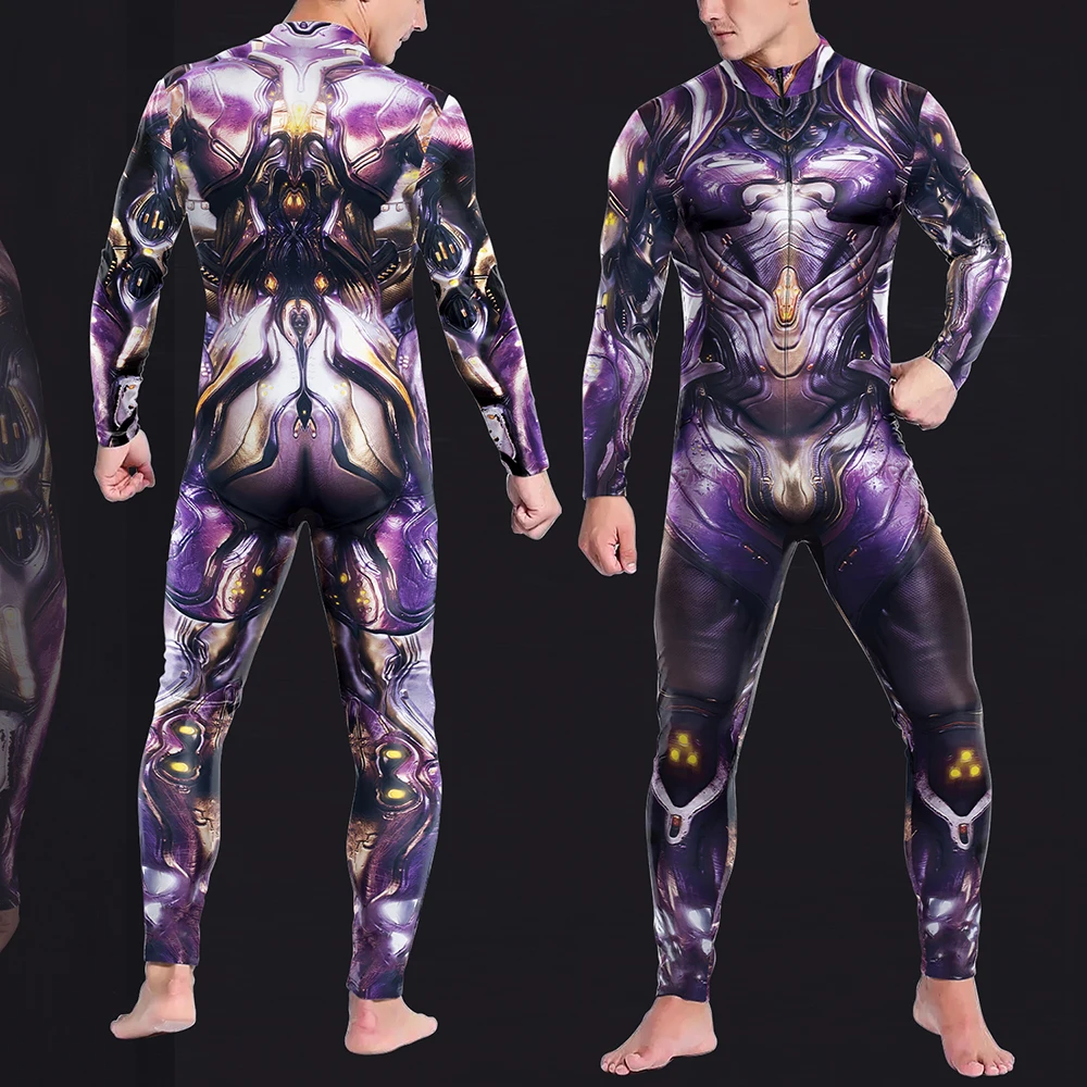 [You're My Secret] Robot CyberPunk Jumpsuit Catsuit Sexy Women Male Mechanical Armor Cosplay Costume Halloween Zentai Party Suit