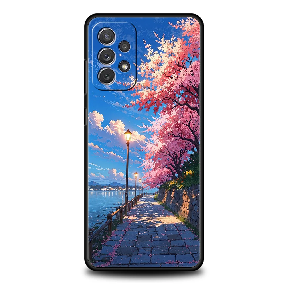 Samsung A15 A13 A35 A55 A51 A71 A41 A31 A21S A03S A05 A17 A23 A25 A33 A53 A73 5G A07 4G用ケース、風景柄、日本シリーズ