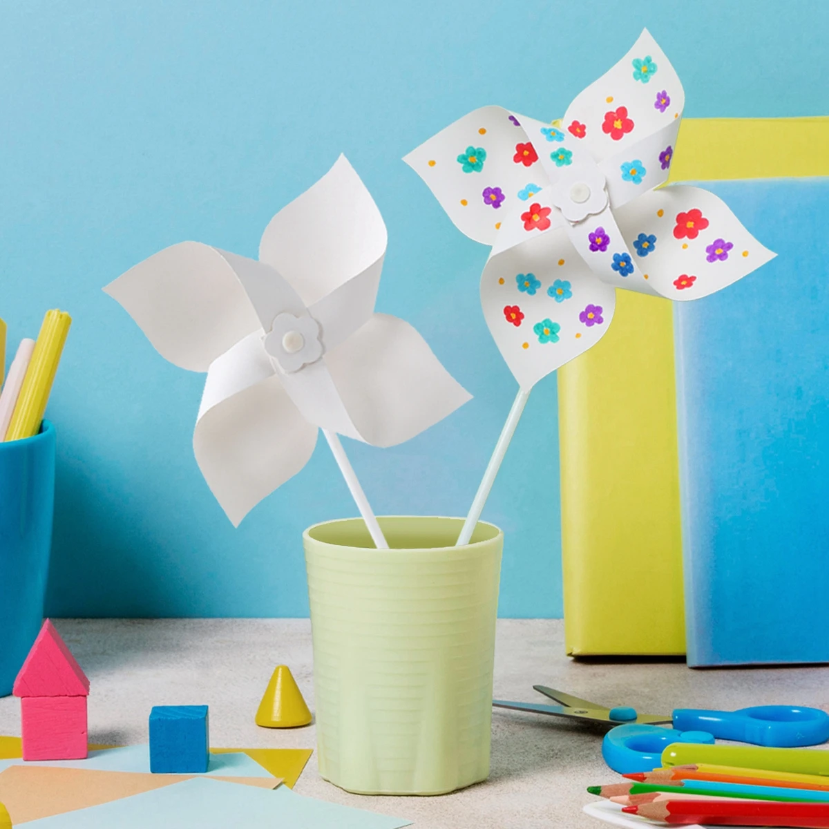 

10 шт. пустая бумага для рисования ветряной мельницы DIY ручная работа ветряная мельница детский сад ремесленный класс реквизит игрушки подарок на день рождения для гостя