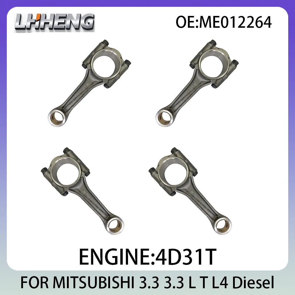 

4PCS Connecting Con Rod New Set 3.3L 3.3 L T L4 Diesel For MITSUBISHI Canter 4D31T 1986-1992 ME012264 ME012250 E012265