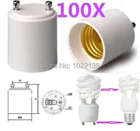 100pcs GU24 to E27/E26 led lamp holder adapter Convert your Pin Base Fixture (GU24) to Standard Screw-in Bulb Socket (E26/E27)