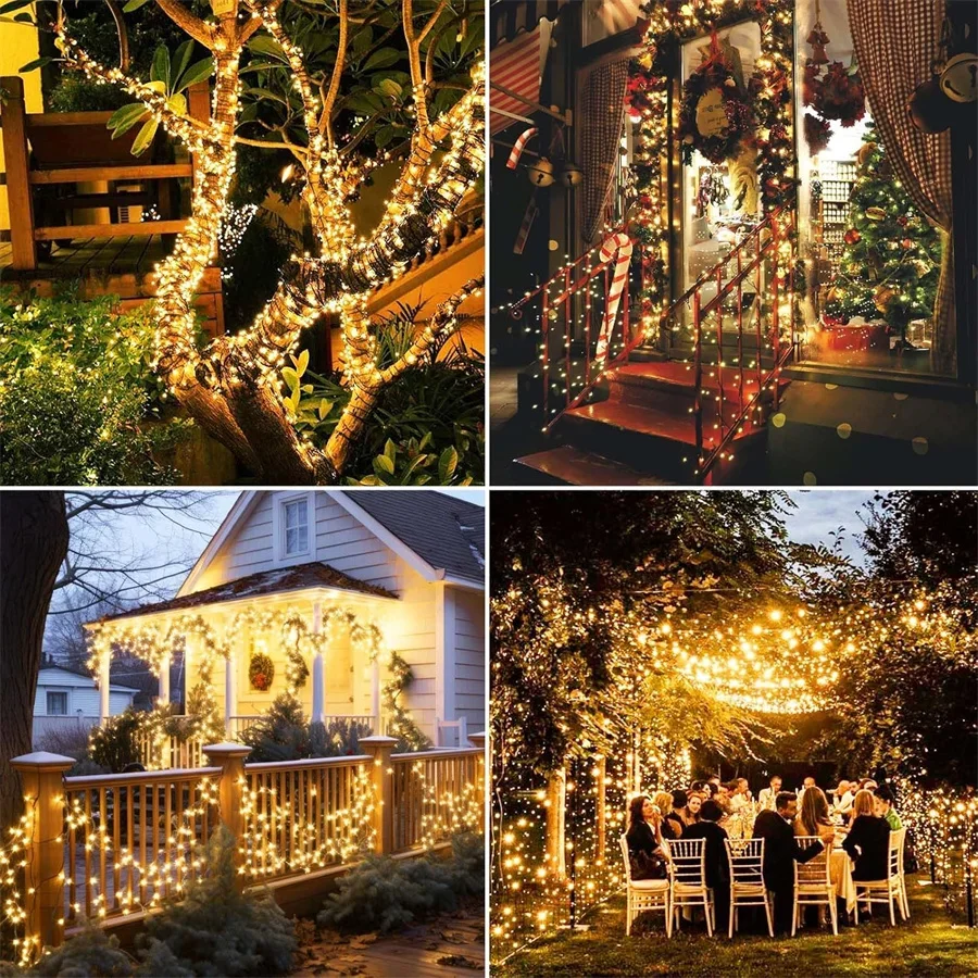 10M 20M 50M 100M Fairy Lights With Remote Outdoor Christmas Tree Garland Light Wedding Party Twinkle Fairy String Light