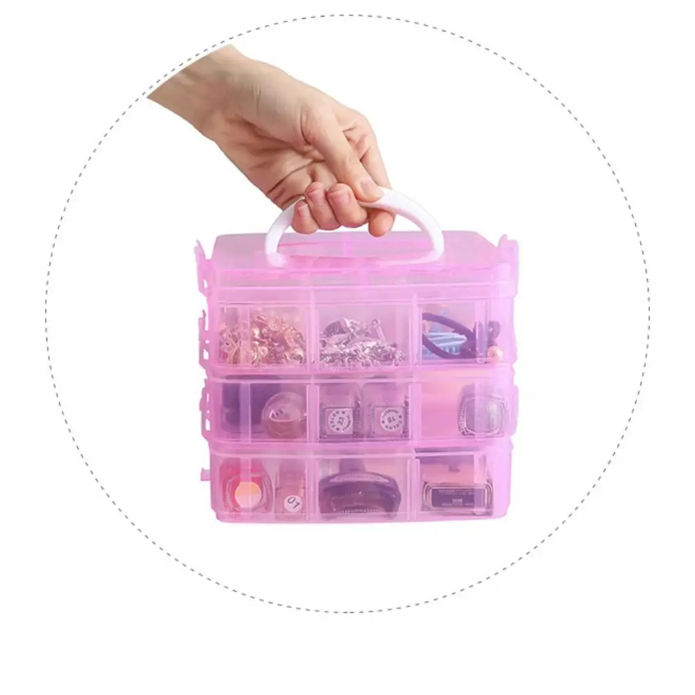 Multi-layer Jewelry Storage Box Transparent Detachable Bead Organizer Case Large Capacity Portable Necklace Containing Box