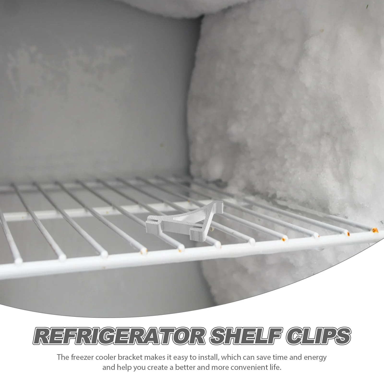 

10pcs Aluminum Freezer Shelf Clips Cooler Support Bracket Hooks Durable Crack Resistant Polished Surface Safe Easy Installation