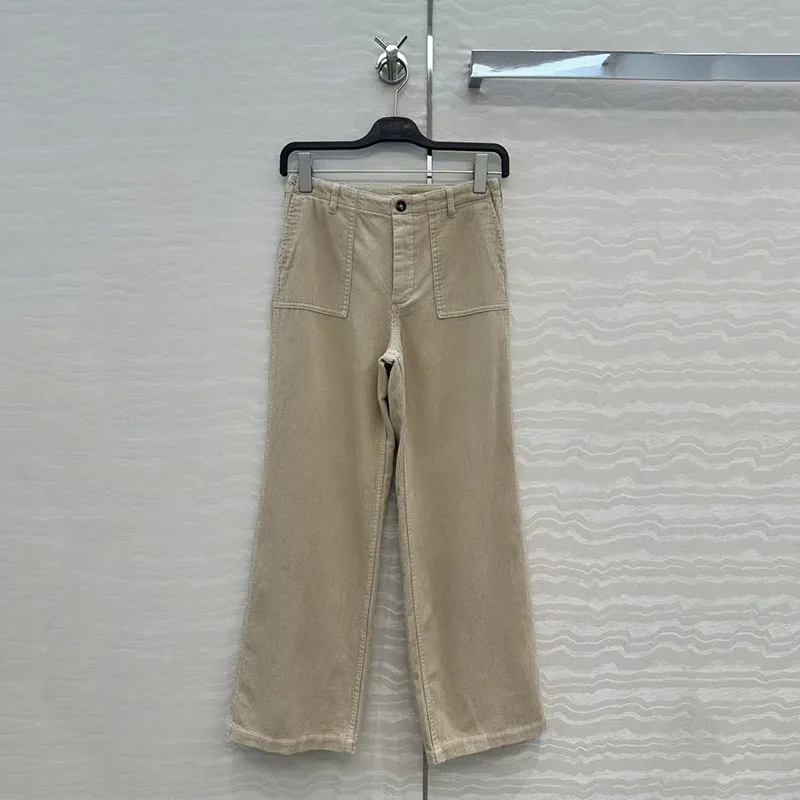 

Retro corduroy wide-leg pants for autumn and winter, straight-leg pants, high-waisted and slimming casual trousers for women