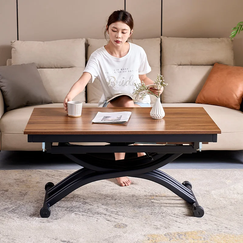 Movable lifting coffee table dining table dual-purpose two-in-one small apartment table integrated folding living room household