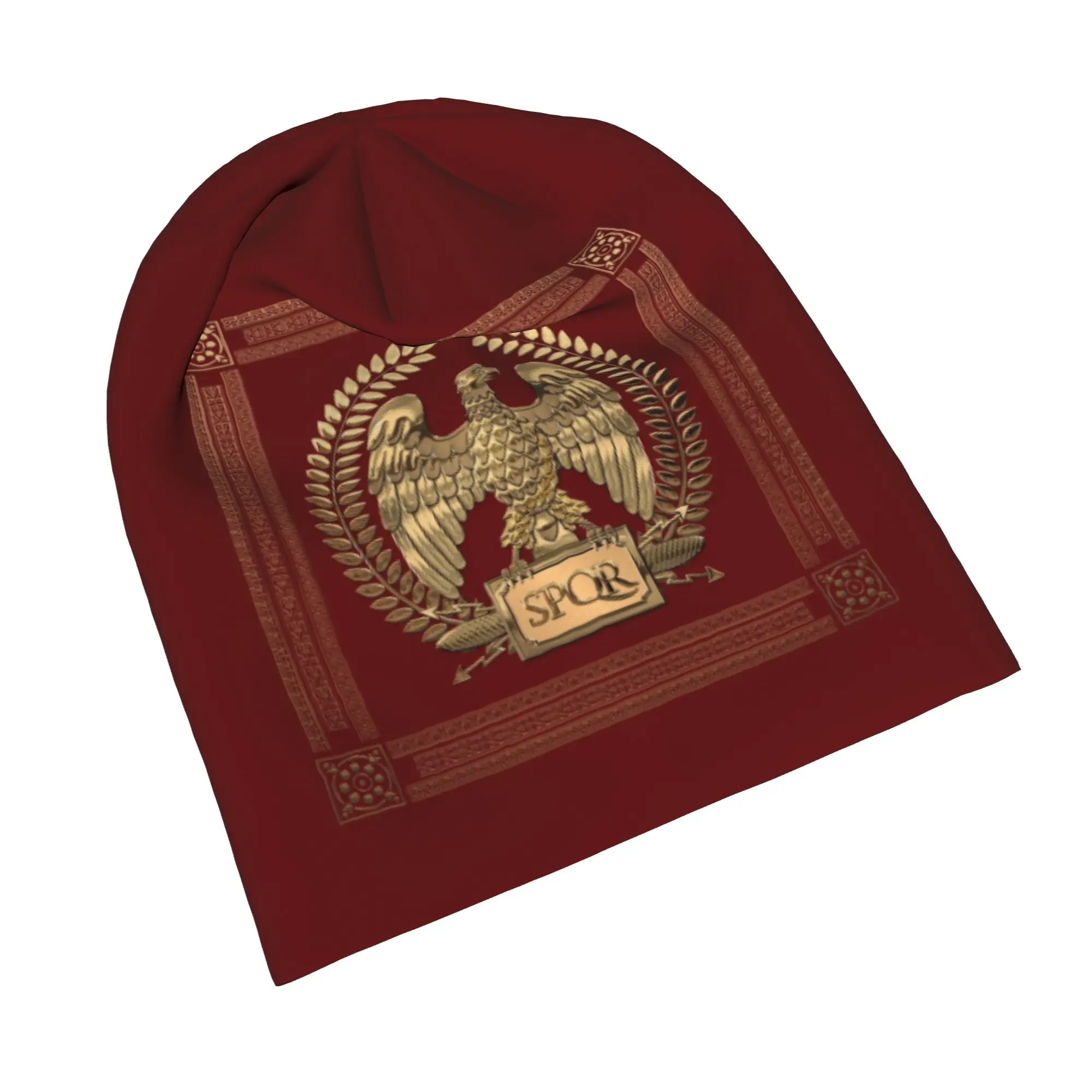 Roman Empire Gold Imperial Eagle Over Red Caps  Fashion Outdoor Skullies Beanies Hats Spring Warm Multifunction Bonnet Hat