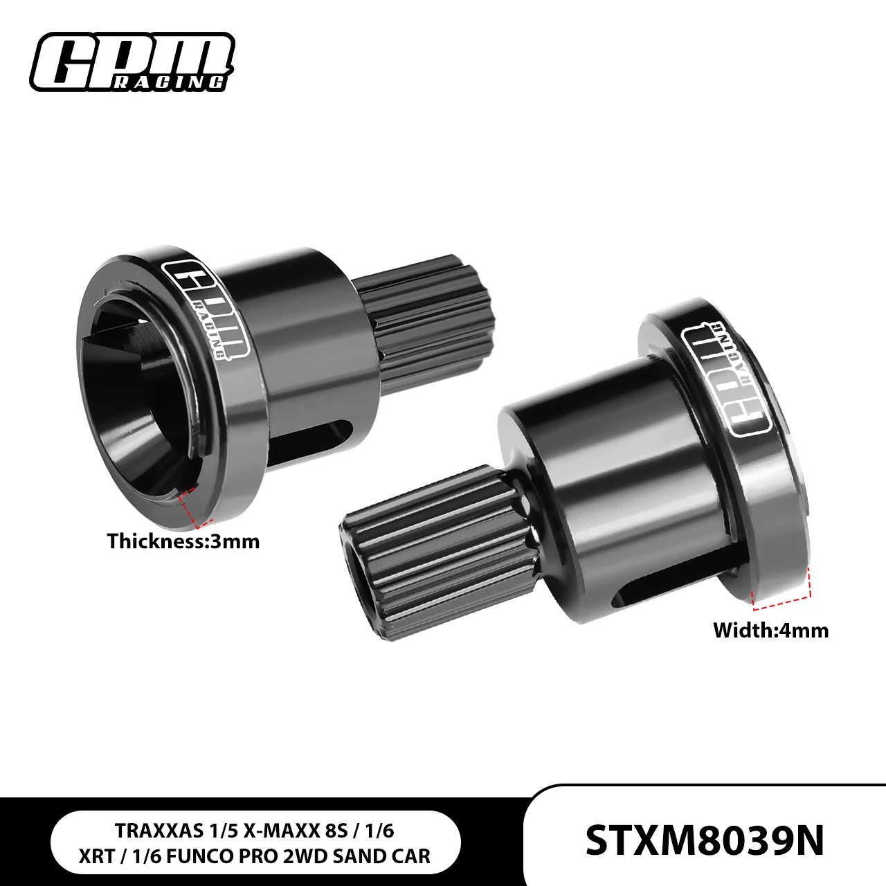 

Чашка переднего/заднего дифференциала GPM из углеродистой стали TRAXXAS 1/6 Funco Pro Sand Car 8S-109076-4