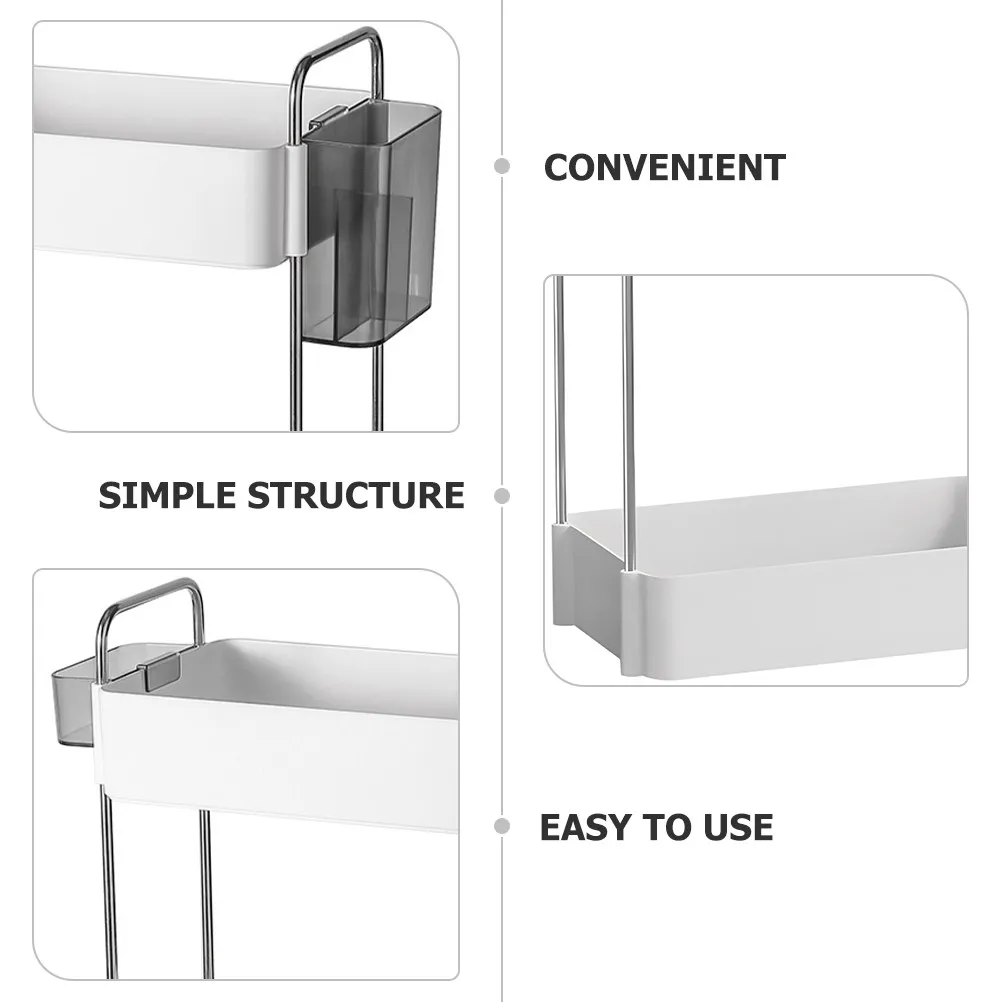 

Двухуровневая настольная полка для хранения, органайзер для ванной комнаты, 2-ярусная подставка для косметики, стойка-витрина для хранения