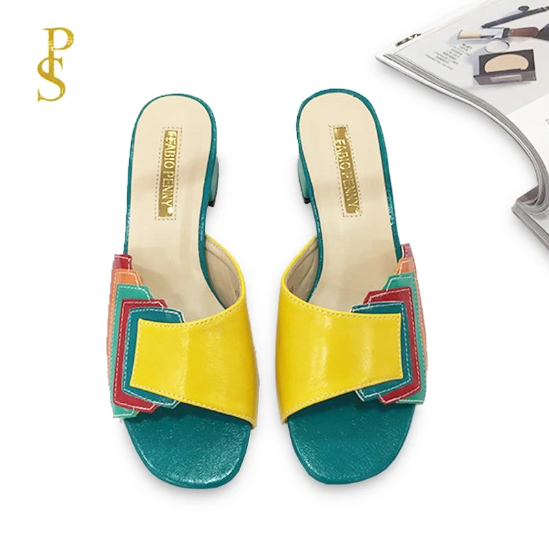 FABIO PENNY sells stylish and elegant exquisite patchwork luxury with the latest multicolor Nigerian style women\'s slippers