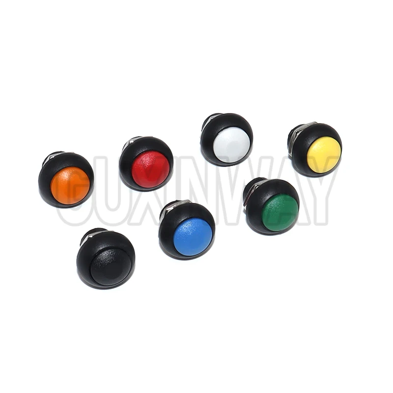 12mm 12V 1A  PBS-33b 2Pin Mini Switch Waterproof momentary Push button Switch since the reset Non-locking