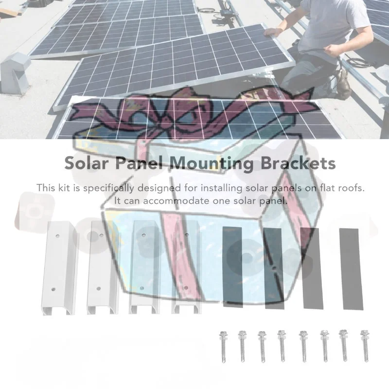 【CCA】Solar Panel Mounting Brackets U Shape Rail Kit With Rubber Pad Self Drilling Screw For Roofing Solar Panels